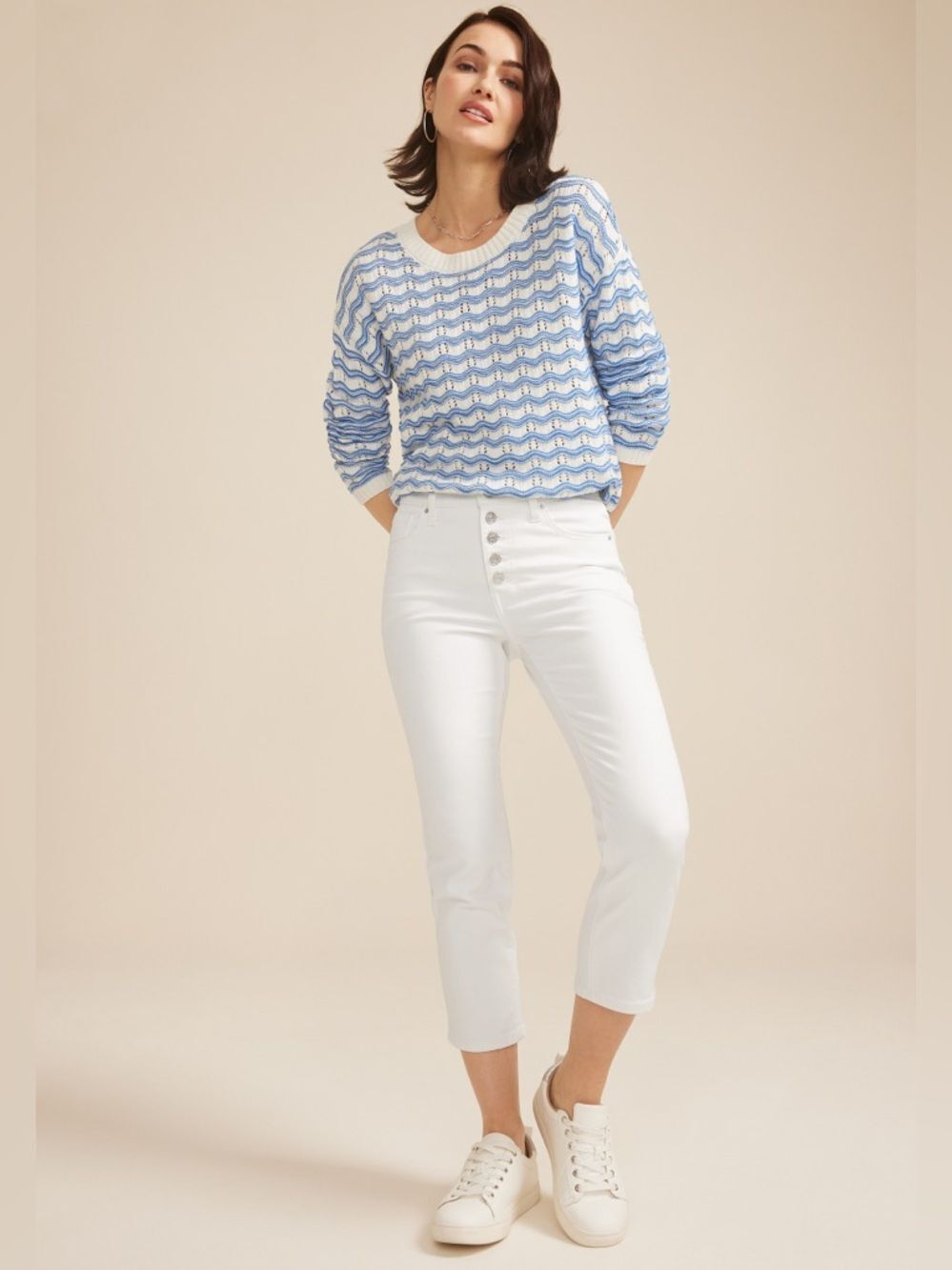 Maurice’s NWT White High-Rise Button Fly Cropped Straight Jeans – Size 14